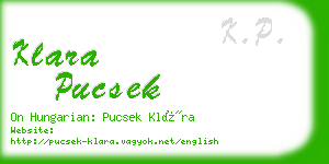 klara pucsek business card